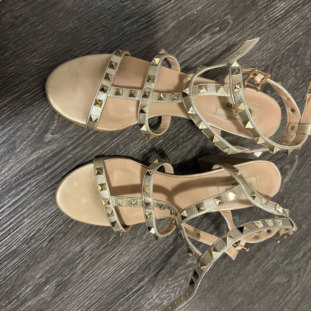 Valentino Gold Studded Women's Sandals